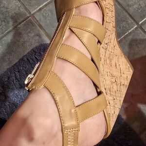 Carlos by Carlos Santana Camel Wedge Sandals